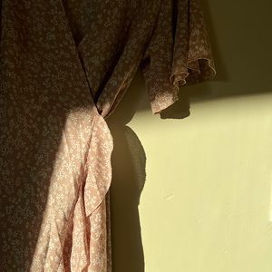 Long floral wrap dress